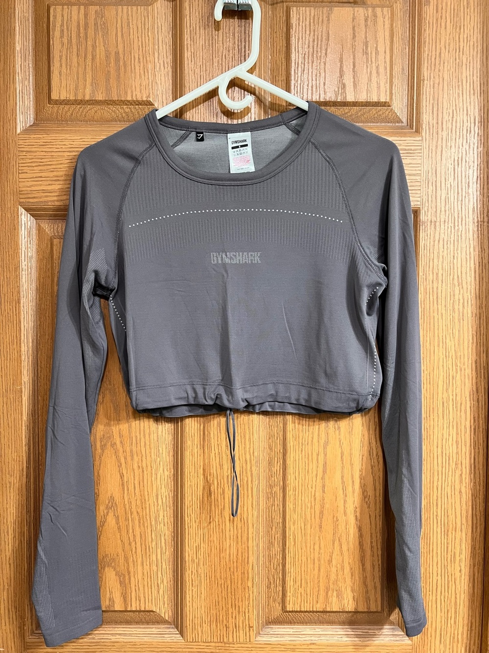 Gymshark Gray Cropped Long-Sleeve Training Top